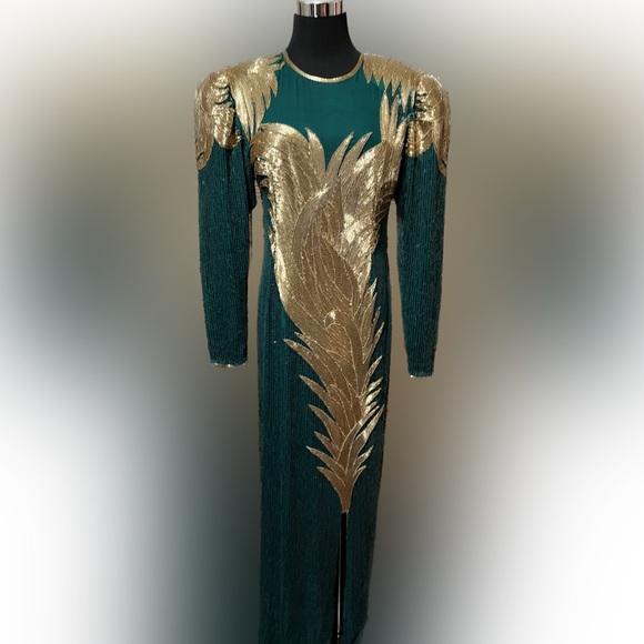 Leslie Ann Creations Dresses & Skirts - Amazing Vintage silk and sequined gown by Judith Ann Creations-small